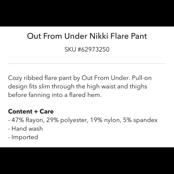 Urban Outfitters Out From Under Ribbed Blue Flare Pull on Pants New with Tags - Picture 4 of 7